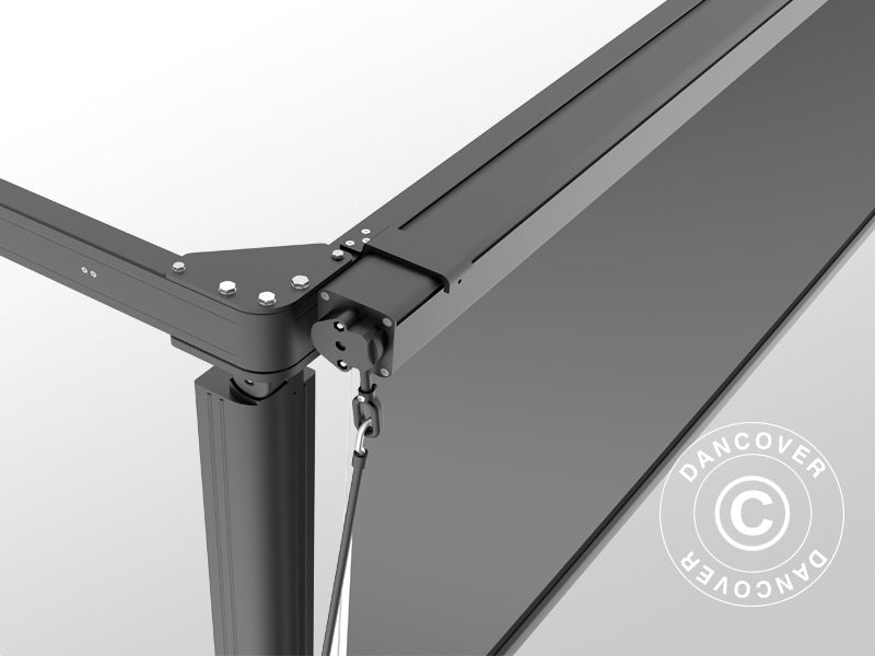 Sidoväggsskärm för altantak Santa Ynez, 4m, Mörkgrå