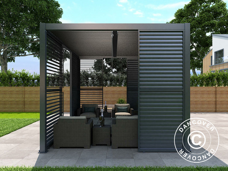 Lamellvägg till bioklimatisk pergola paviljong San Pablo, 0,90x2,175m, Svart