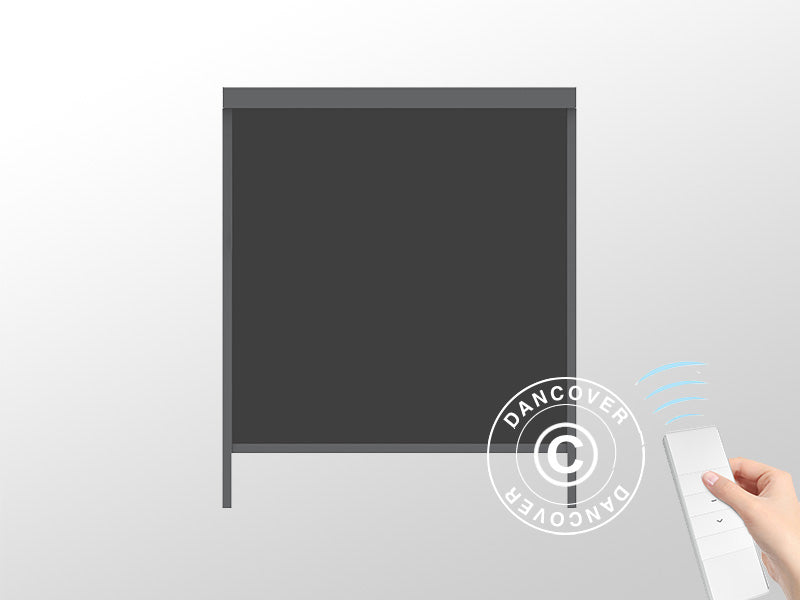 Elektrisk sidoväggsskärm till bioklimatisk pergola paviljong San Pablo, 3m, Svart