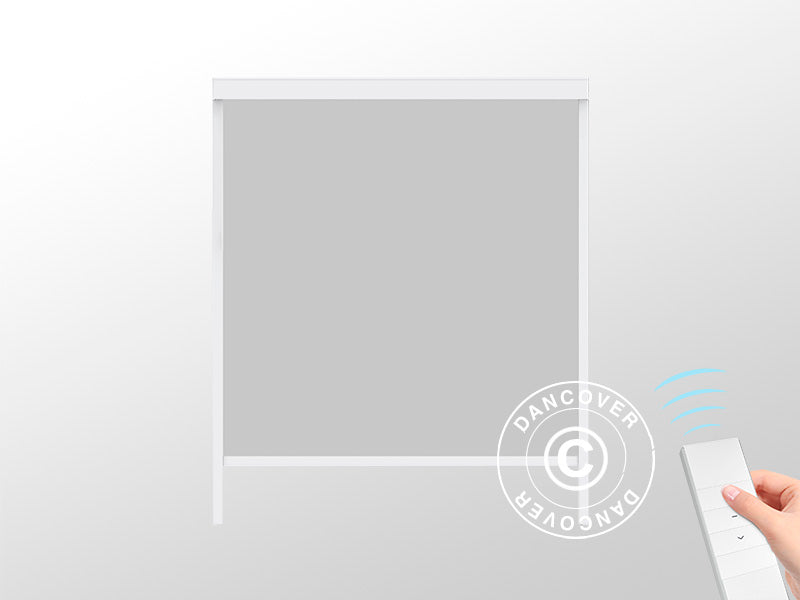 Elektrisk sidoväggsskärm till bioklimatisk pergola paviljong San Pablo, 3m, Vit/Ljusgrå