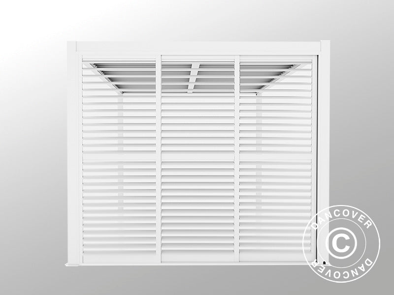 Set med lamellskjutdörrar till pergolapaviljong San Pablo 3m, 0,92x2,18m, Vit