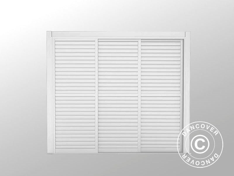 Set med lamellskjutdörrar till pergolapaviljong San Pablo 3m, 0,92x2,18m, Vit