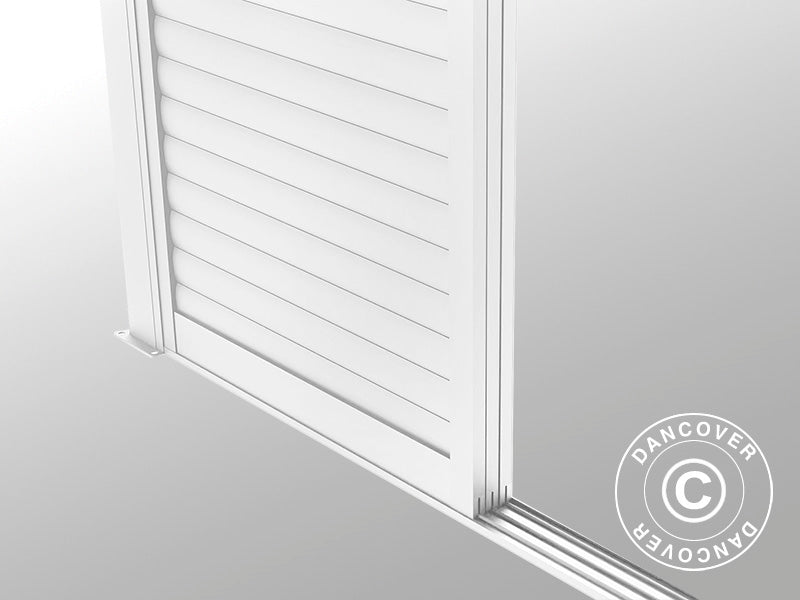 Set med lamellskjutdörrar till pergolapaviljong San Pablo 3m, 0,92x2,18m, Vit