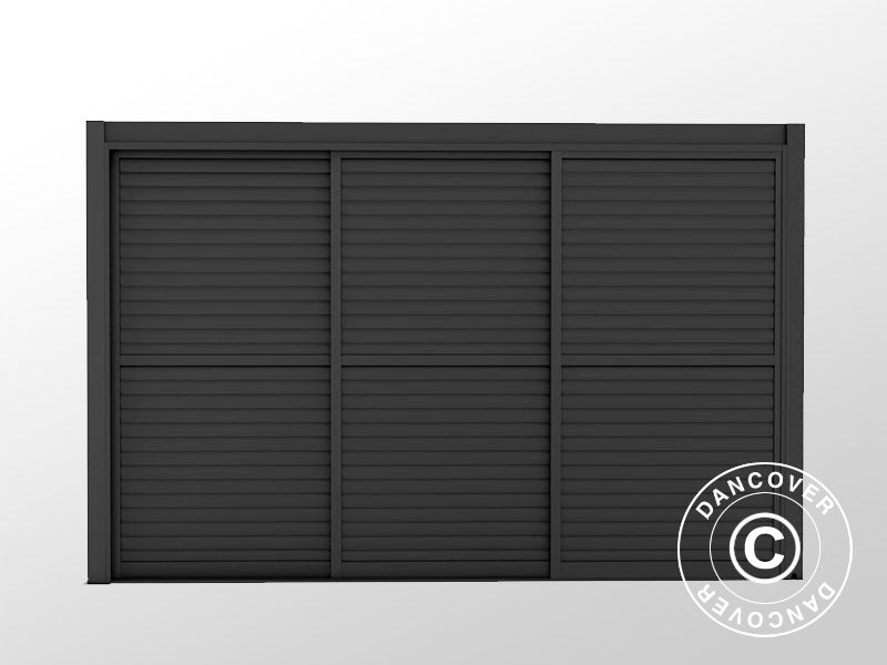 Lamellskjutdörrset för pergolapaviljong San Pablo 4m, 1,25x2,18m, Svart
