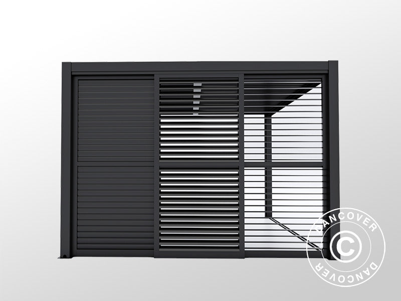 Sliding LouverWall Set 4m f/Pergola SanPablo Black