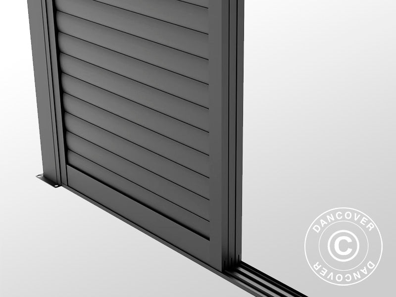 Lamellskjutdörrset för pergolapaviljong San Pablo 4m, 1,25x2,18m, Svart
