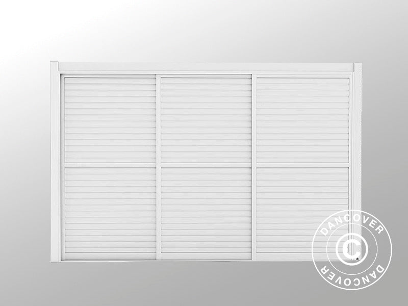 Sliding LouverWall Set 4m f/Pergola SanPablo White