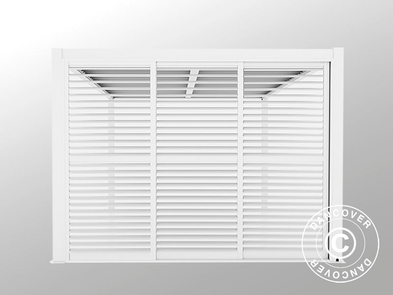 Lamellskjutdörrset för pergolapaviljong San Pablo 4m, 1,25x2,18m, Vit