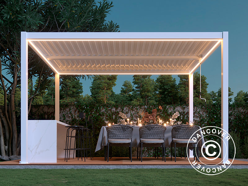 LED-ljuslist för San Pablo pergola 3x4m, 4 st, Varmvit