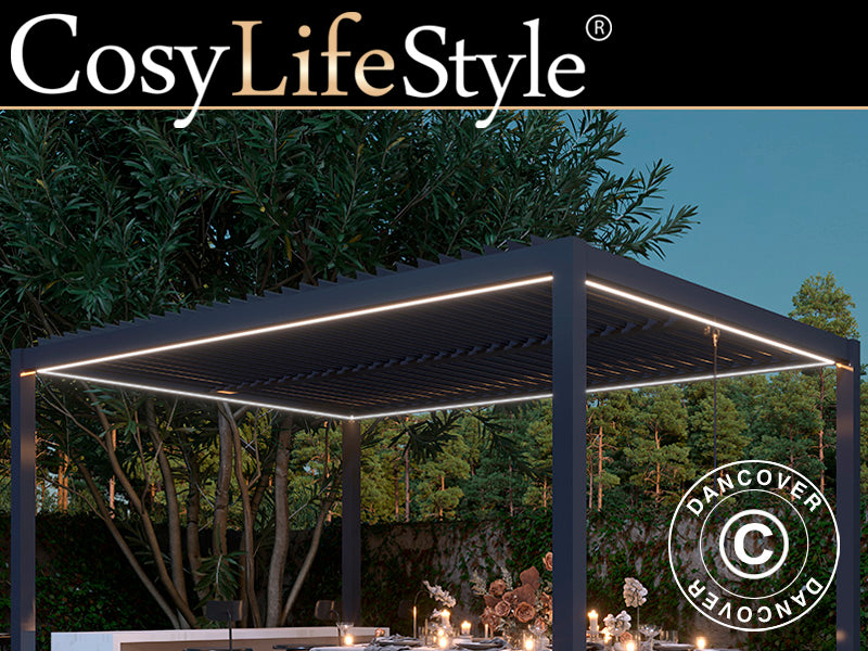 LED-ljuslist för San Pablo pergola paviljong 4x4m, 4 st, Varmvit