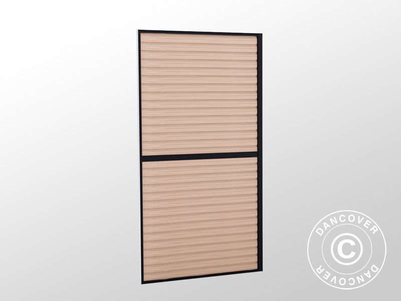 Lamellvägg f/grillpergola San Juan, 1,1x2,18m, Svart/Trä-look, 1 st.