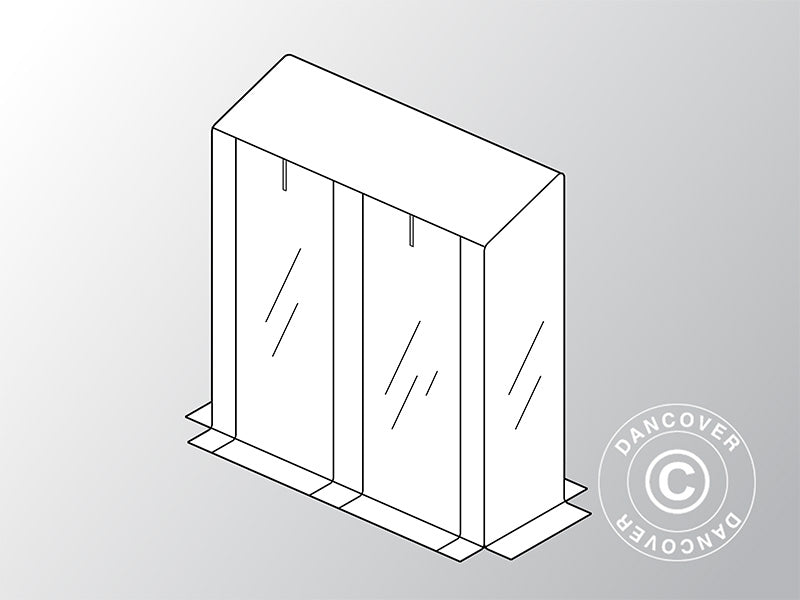 Lean-to växthusöverdrag till GH16270, 0,48x1,43x1,52m, Transparant BARA 3 ST. KVAR