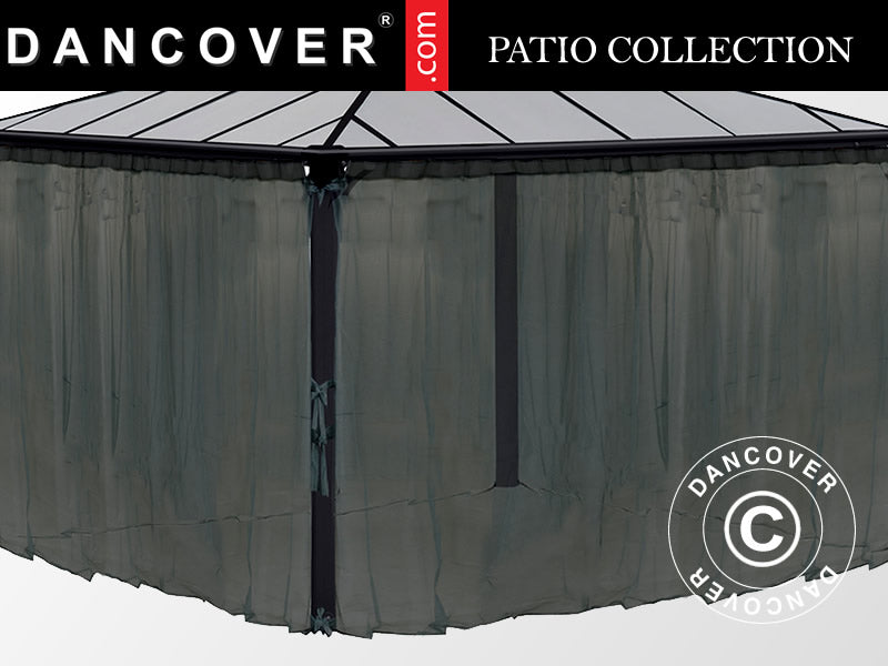 Myggnät till paviljong Palermo and Martinique, 4 st., Svart