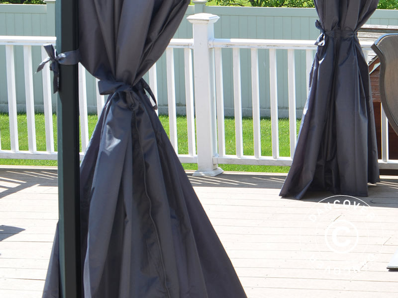 Sidoväggar till paviljong Martinique, 4 st., Grå