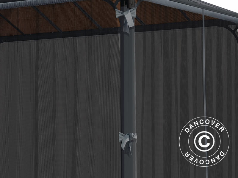 Myggnät till paviljong Martinique, 4 st., Svart