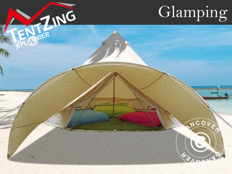 Välvd Markis för TentZing® Glampingtält, 3,6x2,4m, Sand