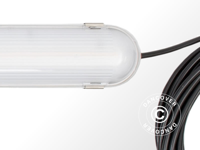 Industriell LED-lysrörslampa med 4 anslutna armaturer, Vit