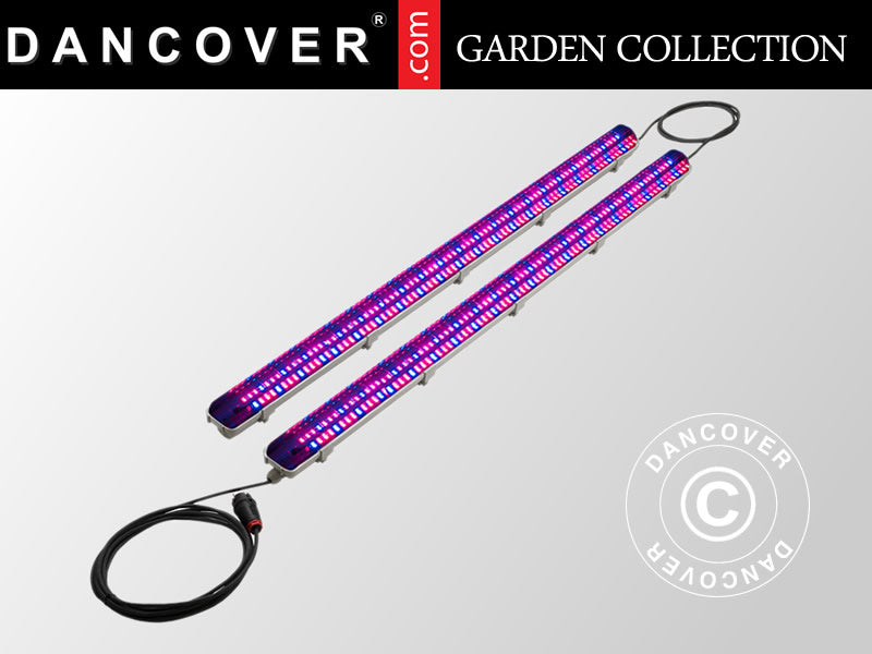 LED Växtlampa 1,26m, 2 lampor, Grå
