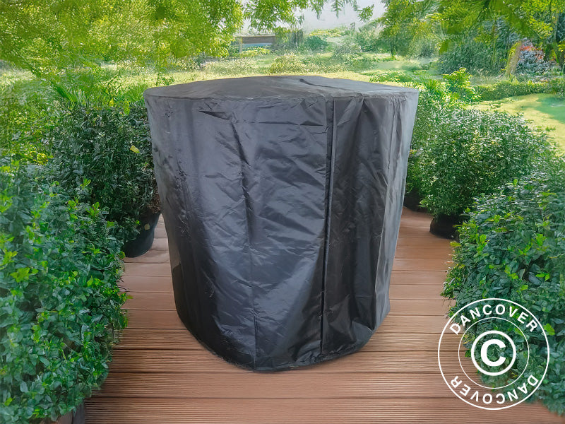 Överdrag till eldstad med vedförvaring, Ø60x73cm, Svart