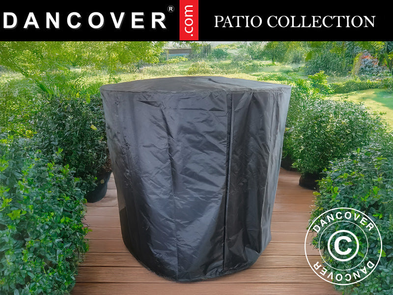 Överdrag till eldstad med vedförvaring, Ø60x73cm, Svart