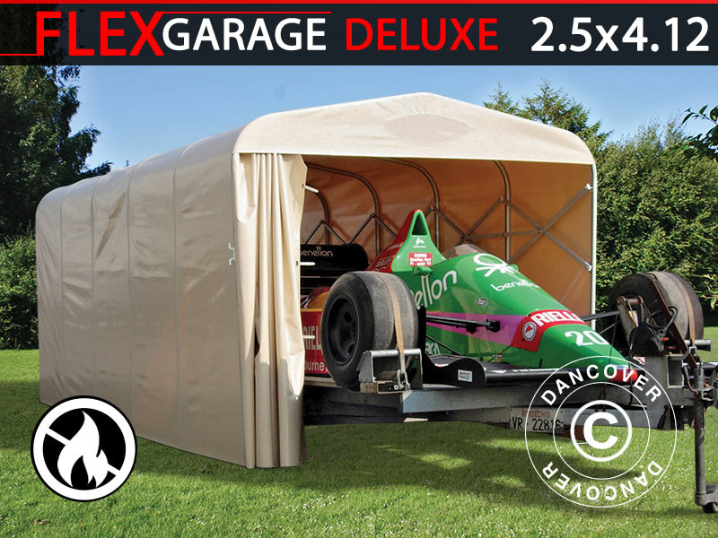 Hopfällbart tunnelgarage (Bil), 2,5x4,12x2,15m, beige