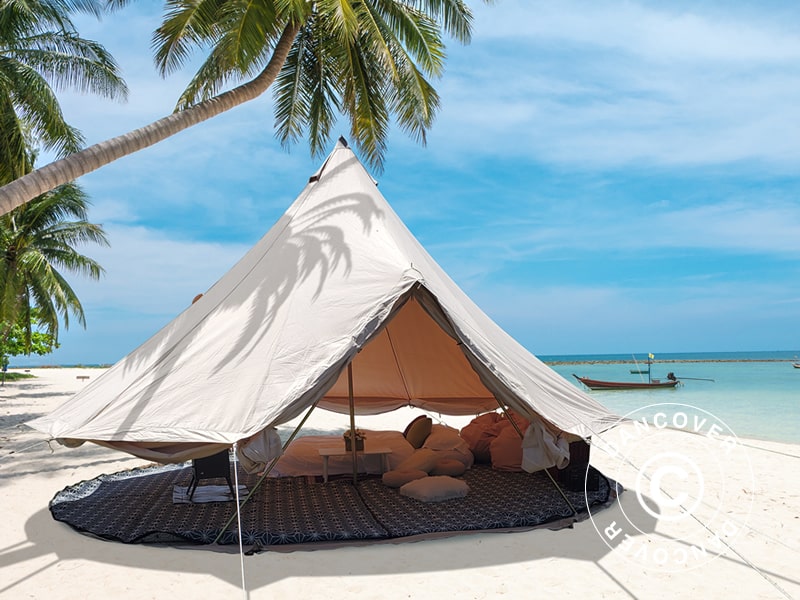 Glampingtält för glamping, TentZing®, 4x4m, 4 Pers, Sand