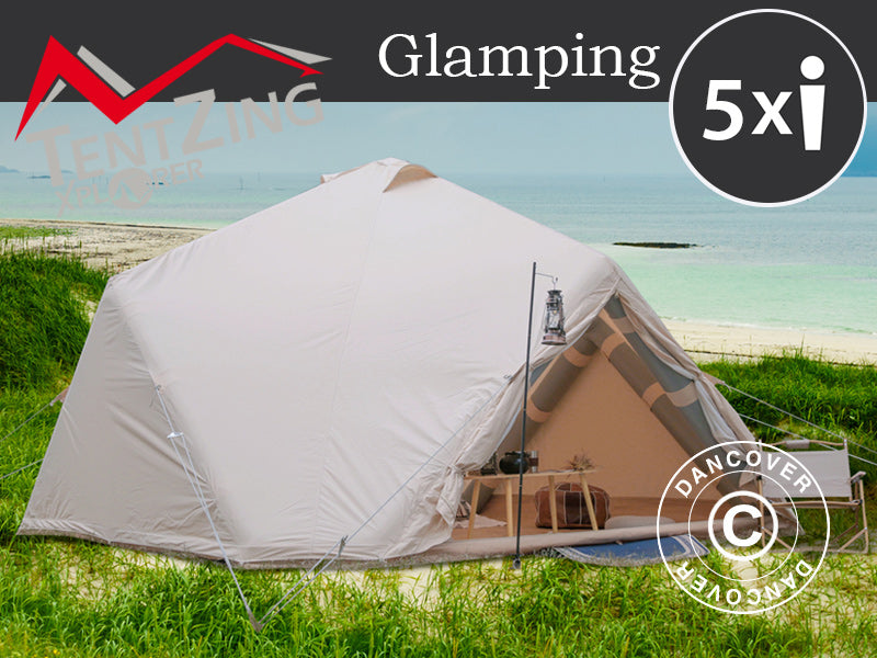 Glampingtält, uppblåsbart, TentZing®, 4x4m, 5 Personer, Sand