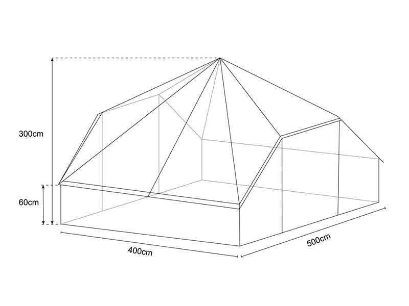 Tält för glamping, TentZing®, 4x5m, 10 personer, Sand