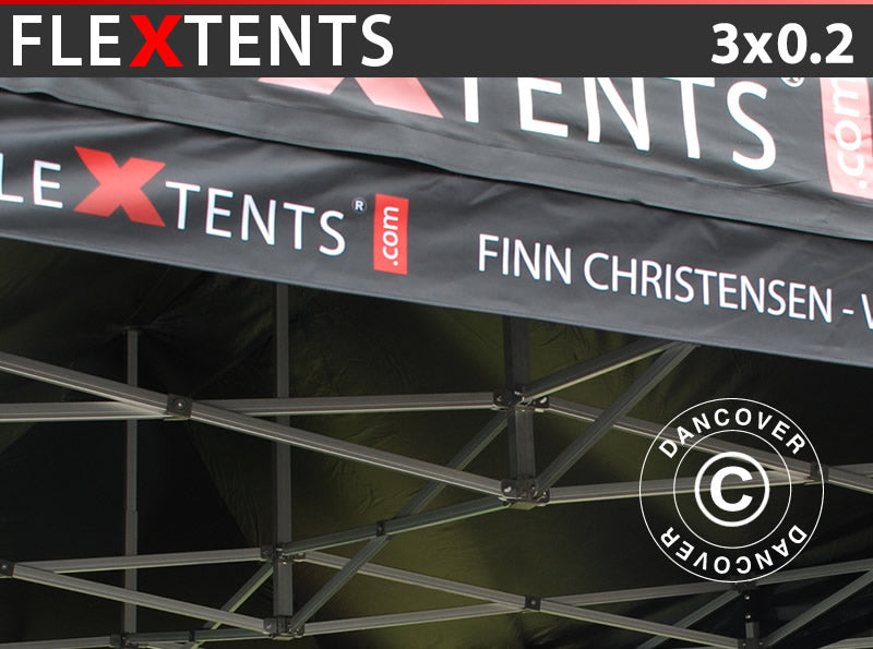 FleXtents® Snabbtältsbanderoll med tryck, 3x0,2m