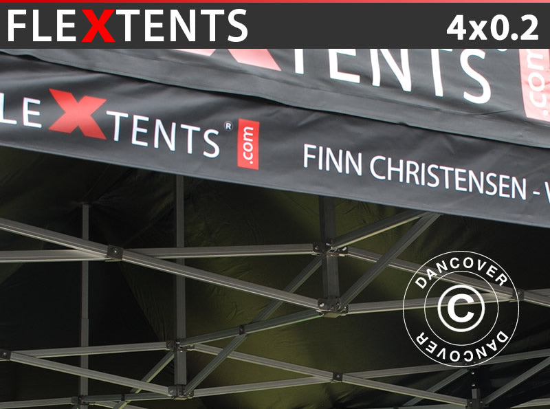 FleXtents® Snabbtältsbanderoll med tryck, 4x0,2m