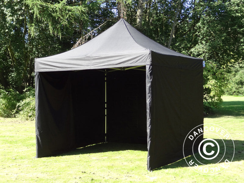 Snabbtält FleXtents PRO 3x3m Svart, inkl. 4 sidor