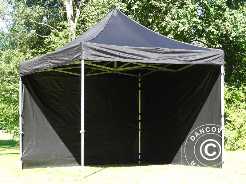 Snabbtält FleXtents PRO 3x3m Svart, inkl. 4 sidor