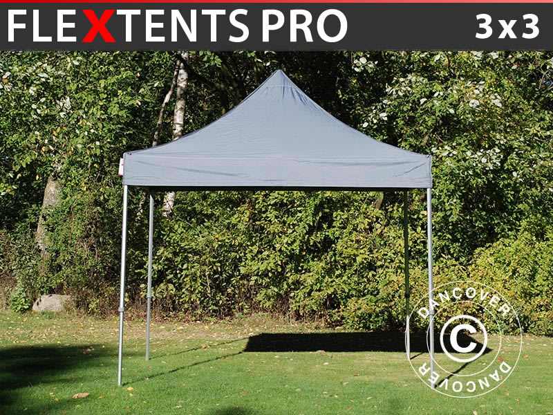 Snabbtält FleXtents PRO 3x3m Grå
