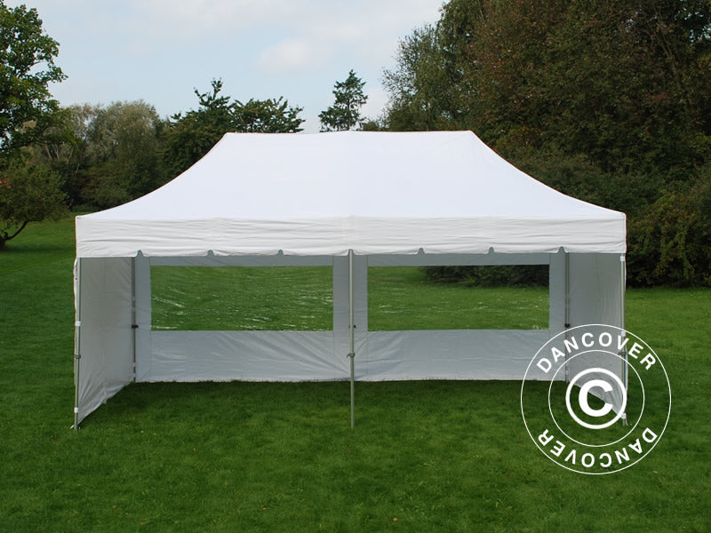 Snabbtält FleXtents PRO "Peaked" 3x6m Vit, inkl. 6 sidor