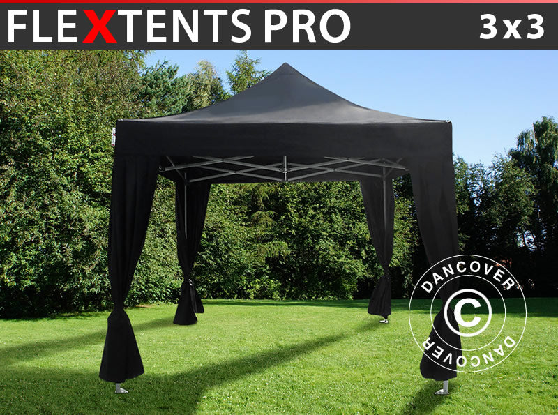 Flext. Pro 3x3m Black Top Frame&curtainsGL