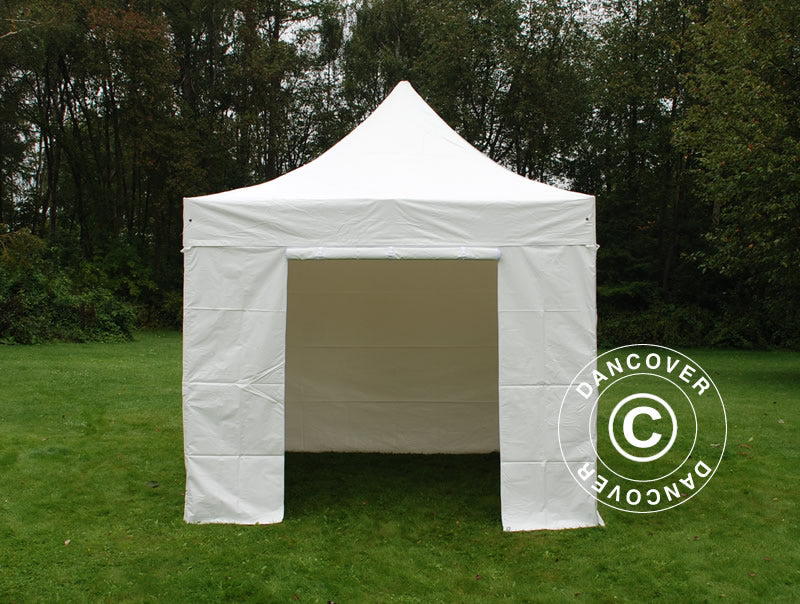 Snabbtält FleXtents Xtreme 50 Heavy Duty 3x3m, Vit inkl. 4 sidor, Flamhämmande