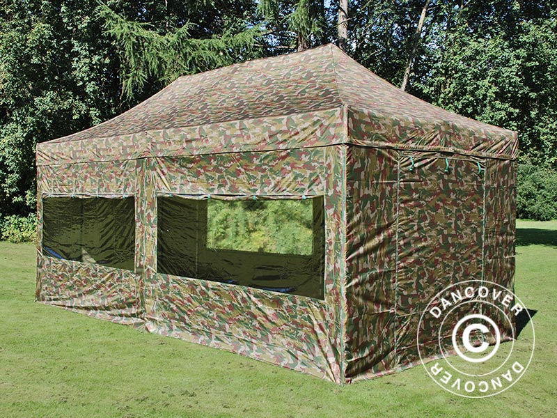 Snabbtält FleXtents PRO 3x6m Kamouflage, inkl. 6 sidor