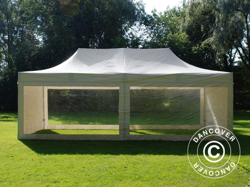 Snabbtält FleXtents Xtreme 50 Heavy Duty 4x8m Vit, inkl. 6 sidor