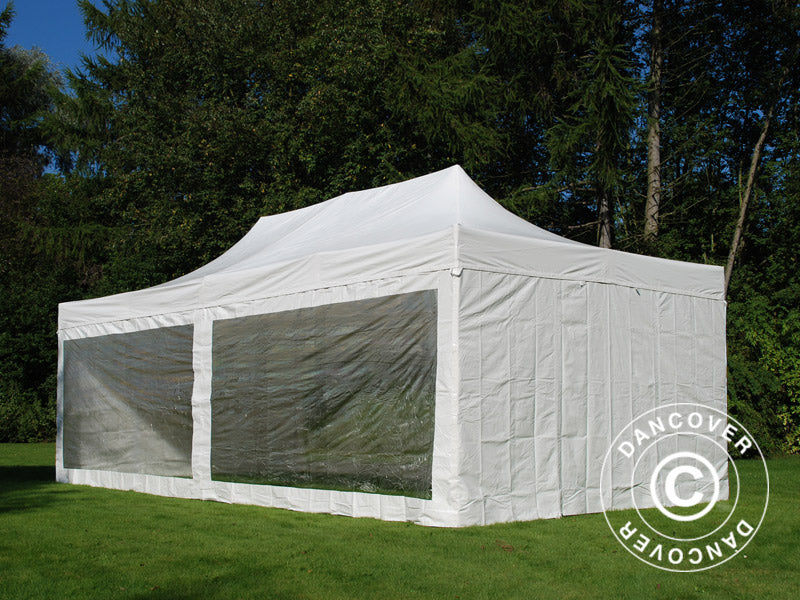 Snabbtält FleXtents Xtreme 50 Heavy Duty 4x8m Vit, inkl. 6 sidor