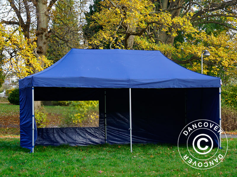 Snabbtält FleXtents PRO 3x6m Mörkblå, inkl. 6 sidor