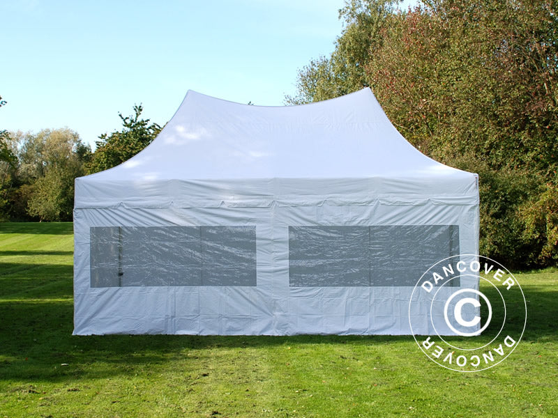 Snabbtält FleXtents PRO Peak Pagoda 3x6m Vit, inkl. 6 sidor