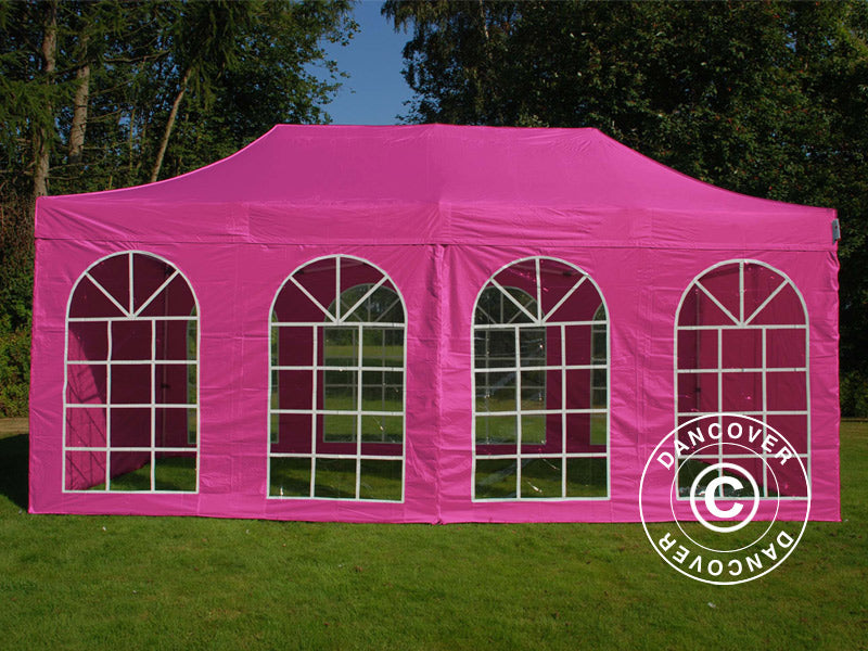 Snabbtält FleXtents PRO Vintage Style 3x6m Rosa, inkl. 6 sidor