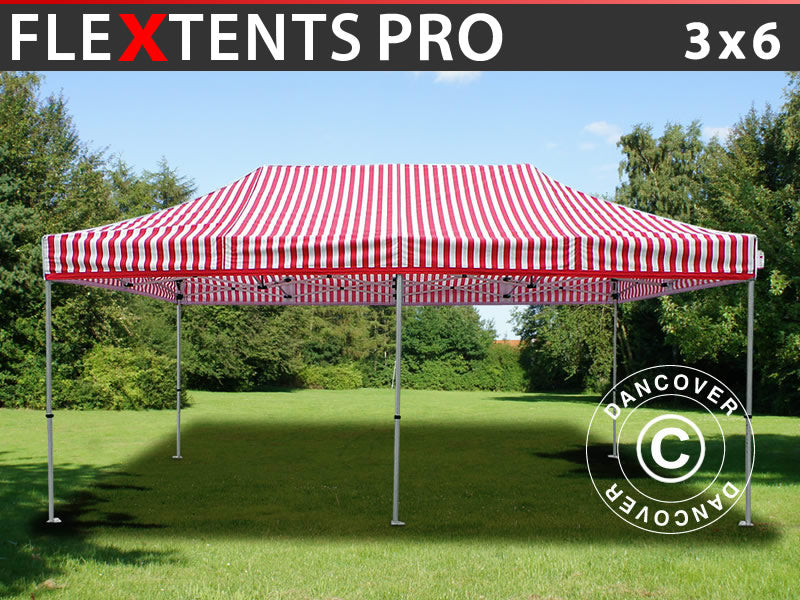 Snabbtält FleXtents PRO 3x6m Randigt