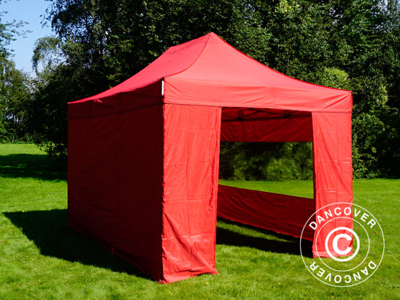 Snabbtält FleXtents PRO 3x4,5m Röd, inkl. 4 sidor
