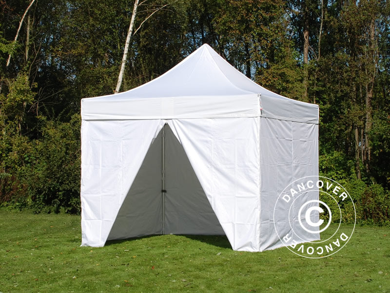Snabbtält FleXtents PRO 3x3m Vit, Flamhämmande, inkl. 4 sidor