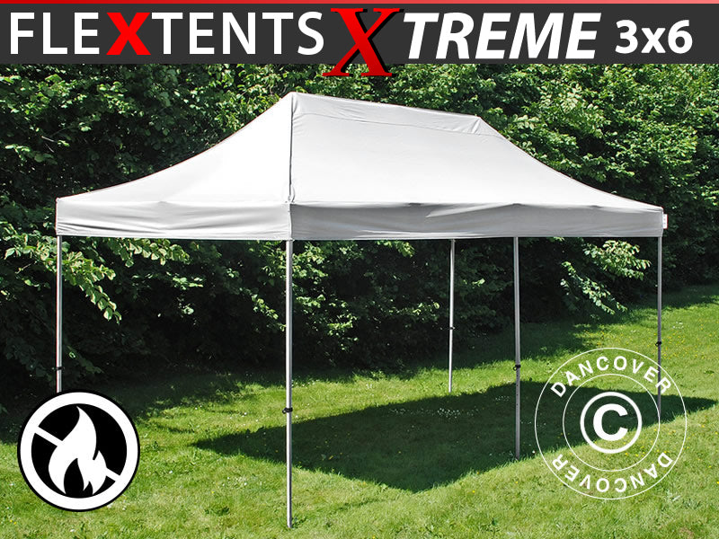 Snabbtält FleXtents Xtreme 50 3x6m Vit, Flamhämmande