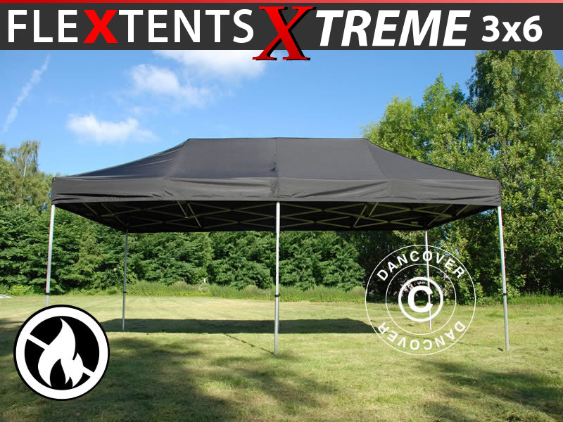 Snabbtält FleXtents Xtreme 50 3x6m Svart, Flamhämmande