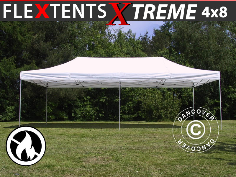 Snabbtält FleXtents Xtreme 50 4x8m Vit, Flamhämmande
