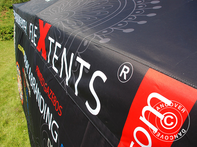 Snabbtält FleXtents PRO med fullt digitalt tryck, 4x8m, inkl. 4 sidor