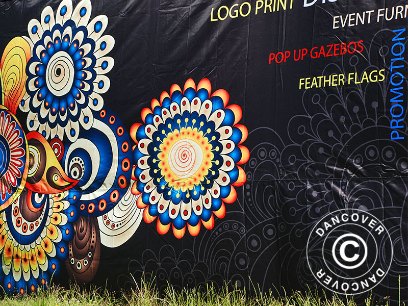 Snabbtält FleXtents PRO med fullt digitalt tryck, 4x8m, inkl. 4 sidor